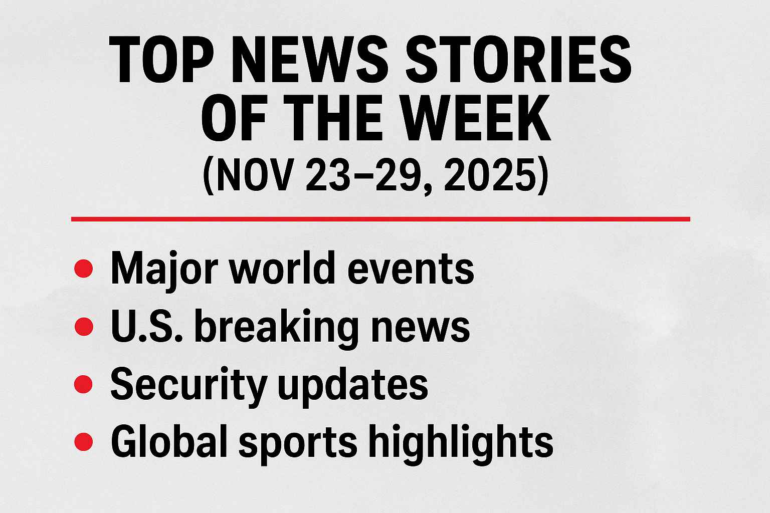 Top News Stories of the Week (Nov 23–29, 2025): World - click usa news