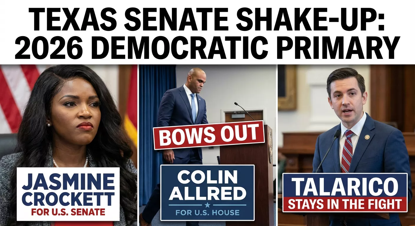Texas Senate Shake-Up: Jasmine Crockett Jumps In as Colin Allred Bows Out – Talarico Stays in the Fight for 2026