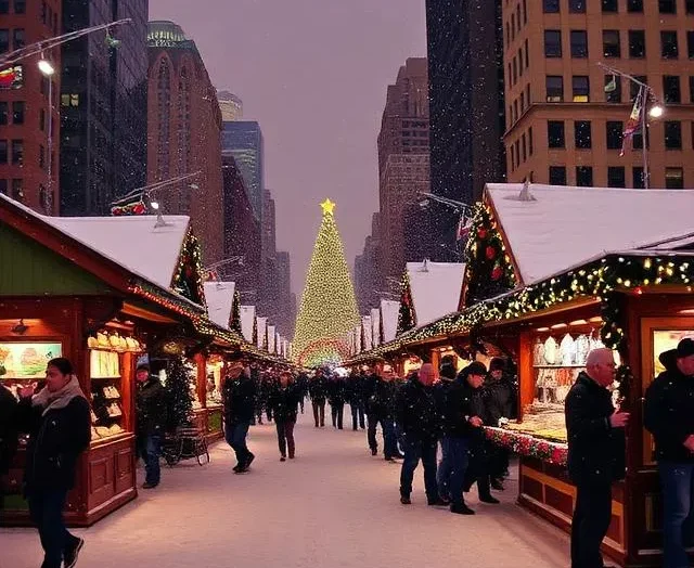 Christmas in Chicago: Christkindlmarket, Snowy
