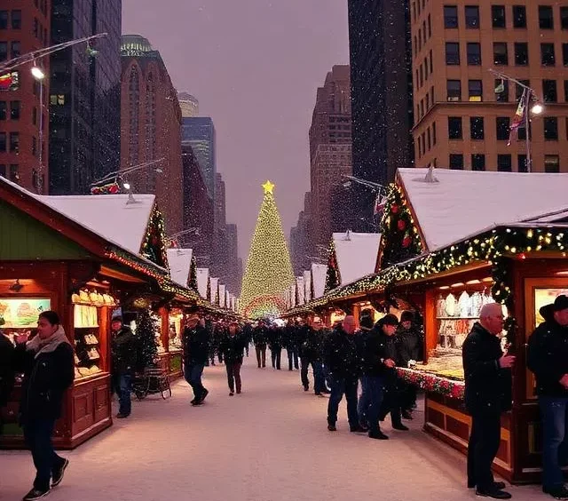 Christmas in Chicago: Christkindlmarket, Snowy