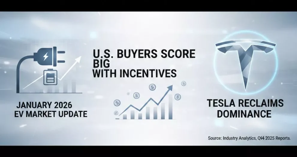 January 2026 EV Market Update: U.S. Buyers Score Big with Incentives While Tesla Reclaims Dominance
