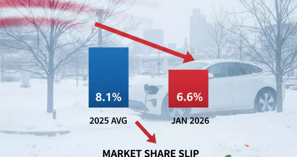 January 2026 US EV Sales Dip as Incentives Fade