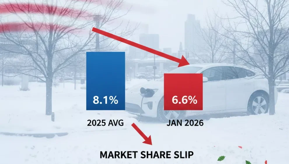 January 2026 US EV Sales Dip as Incentives Fade