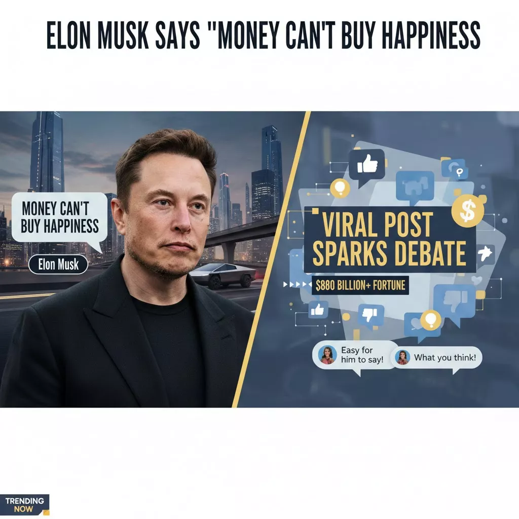Elon Musk Says "Money Can't Buy Happiness" – Viral Post Sparks Debate Amid $800 Billion+ Fortune