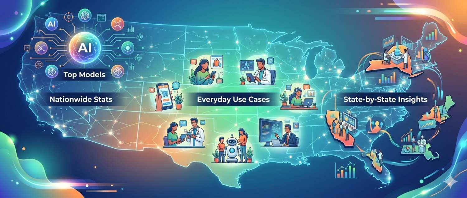 AI Usage by Americans in 2026: Nationwide Stats, Top Models, Everyday Use Cases & State-by-State Insights