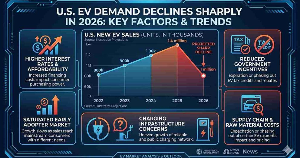 US EV Demand Declines Sharply in 2026