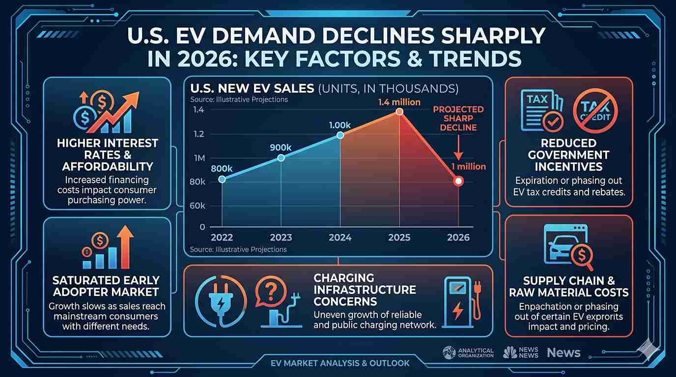 US EV Demand Declines Sharply in 2026