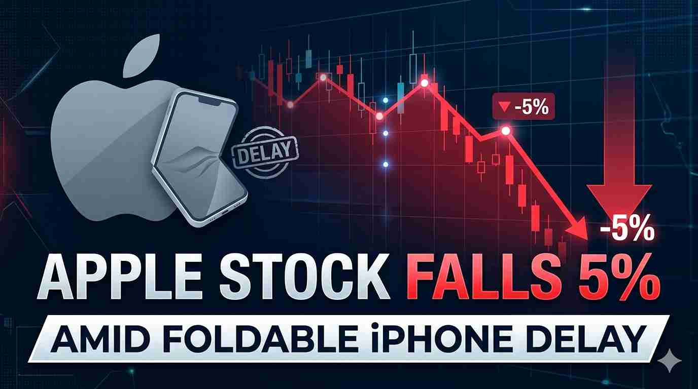 Apple Stock Falls 5% Amid Foldable iPhone Delay