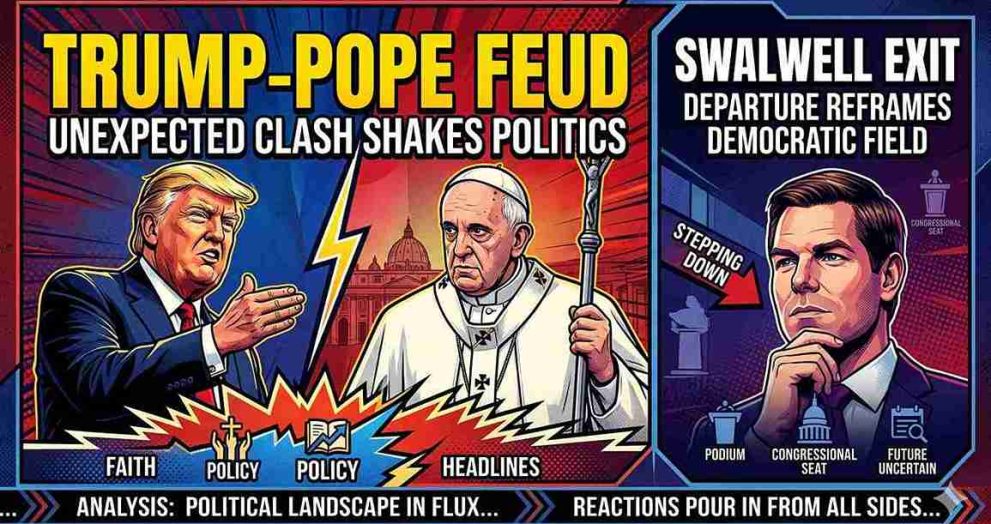 Trump-Pope Feud, Swalwell Exit Shake Politics