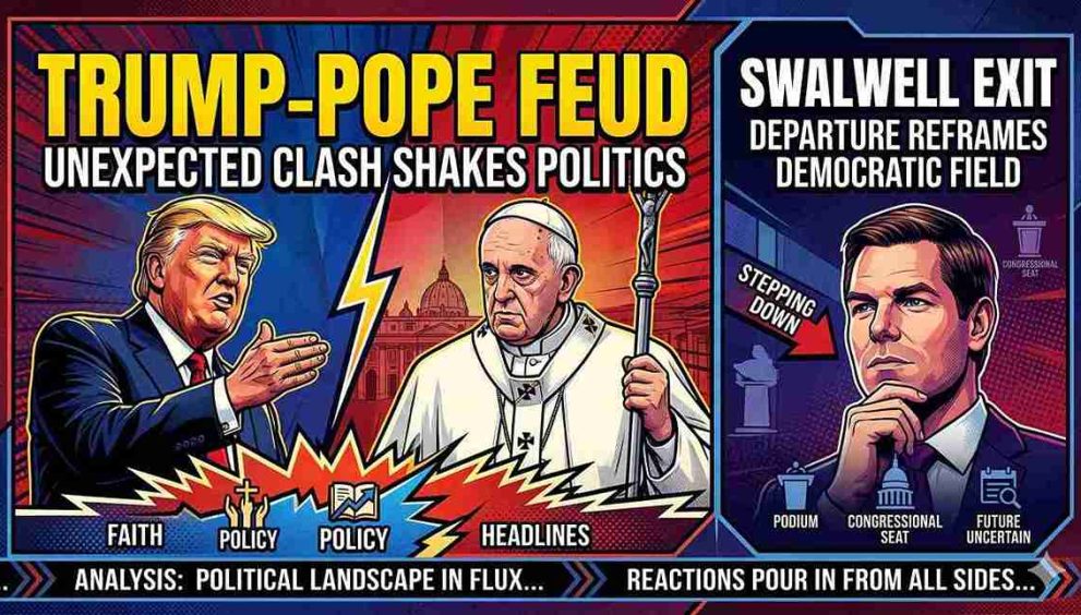 Trump-Pope Feud, Swalwell Exit Shake Politics